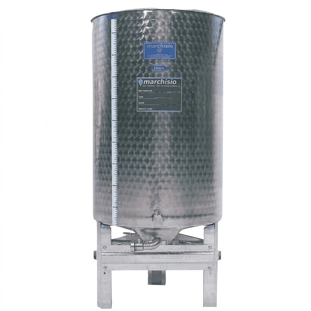 Depósito 300 lts. Inox con fondo abombado y pedest