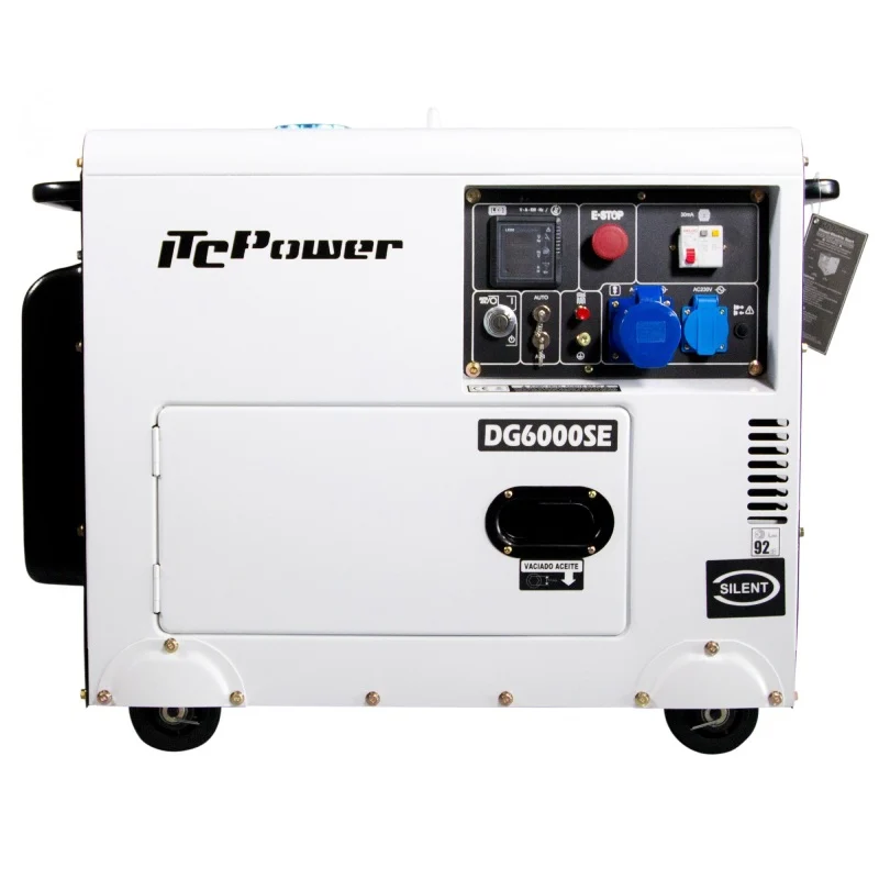 Generador diésel insonorizado monofásico 5000 W ITC Power DG6000SE
