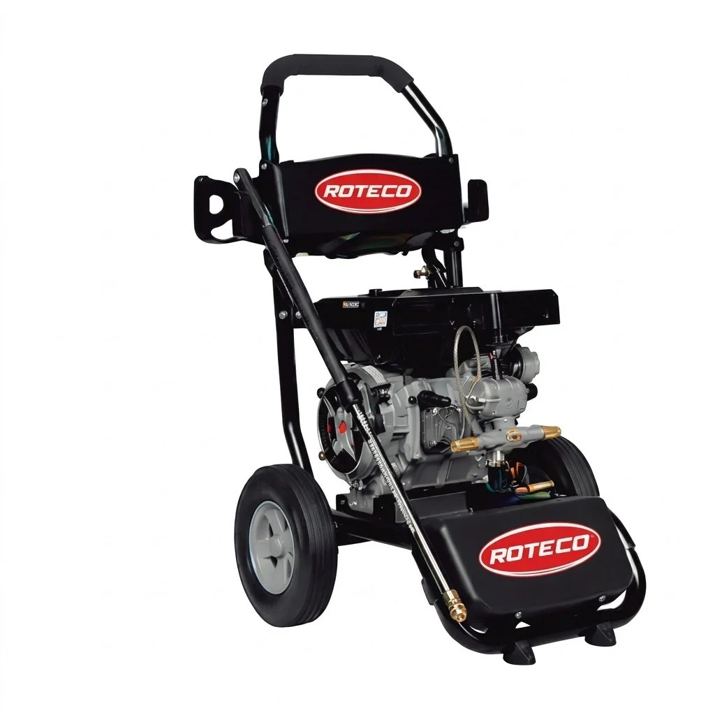 Hidrolimpiadora a gasolina Roteco 180 X 7 HP 200 bares con ruedas