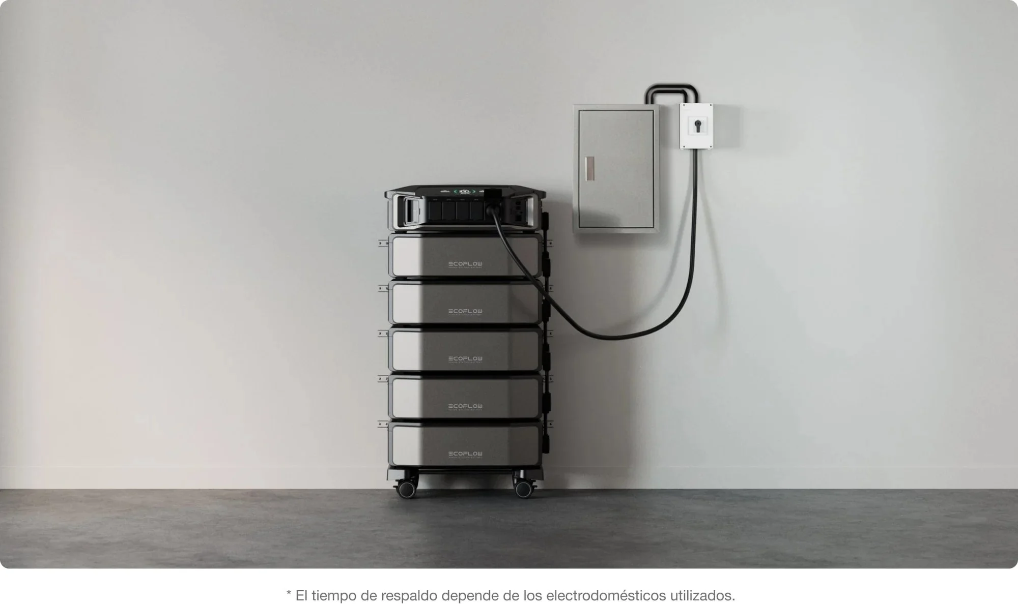 EcoFlow DELTA Pro Ultra con cinco baterías apiladas para alcanzar hasta 30 kWh de capacidad