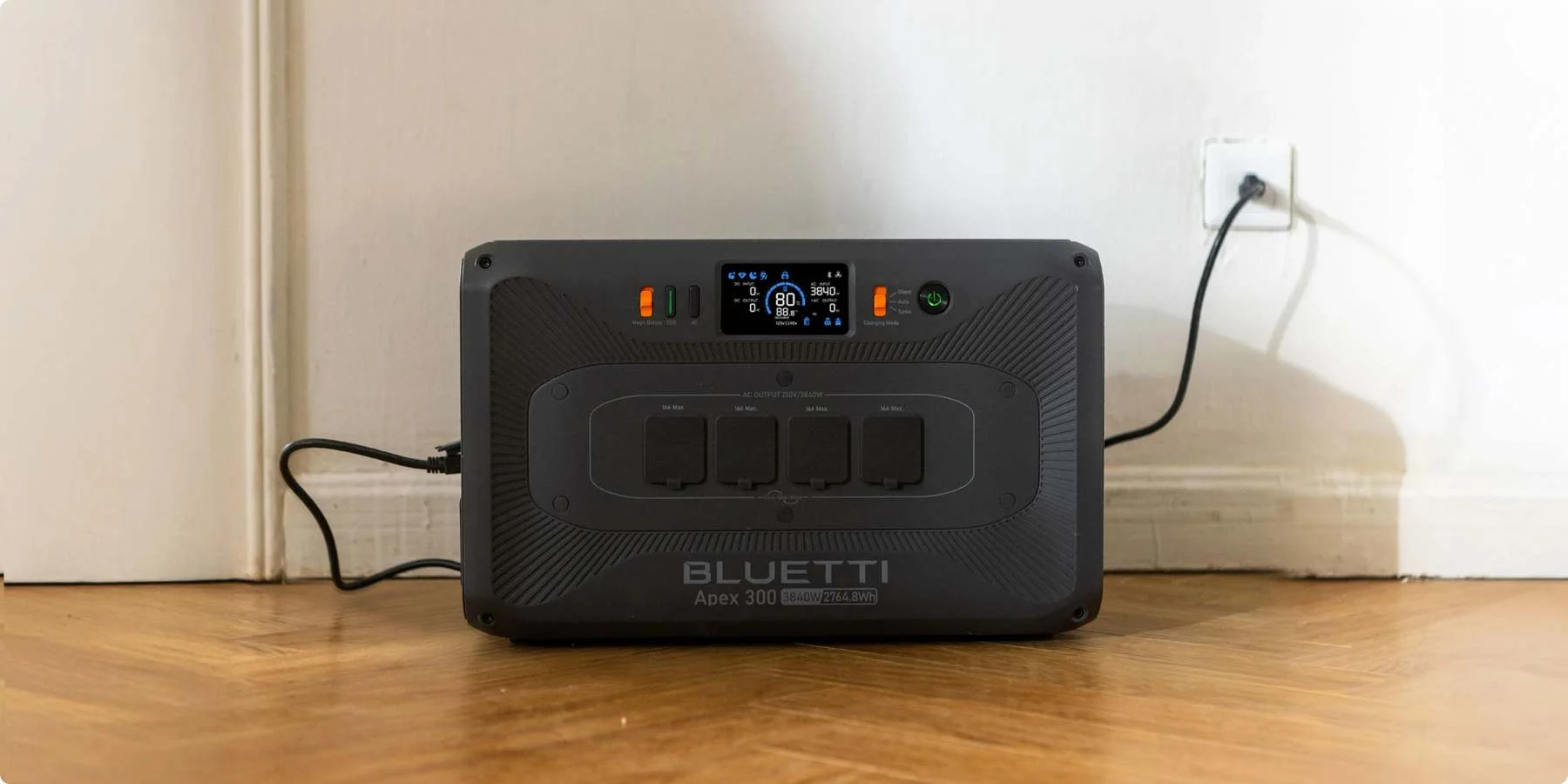 Carga TurboBoost de la Bluetti Apex 300: 80 % en 50 minutos y 100 % en 70 minutos