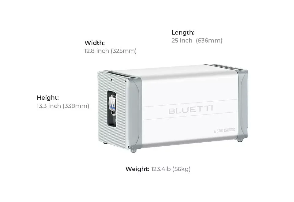 Contenido de la caja de la Bluetti B500: batería, cables de conexión y documentación